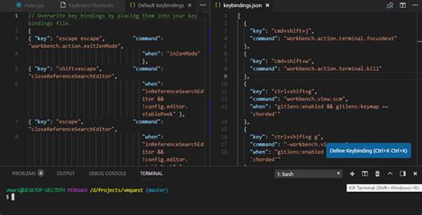 rfce shortcut vscode not working